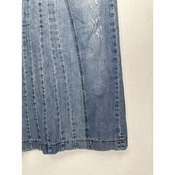 Y2K Low Rise Denim Maxi Skirt Size 10 Special Edition Old Navy - Picture 3 of 8